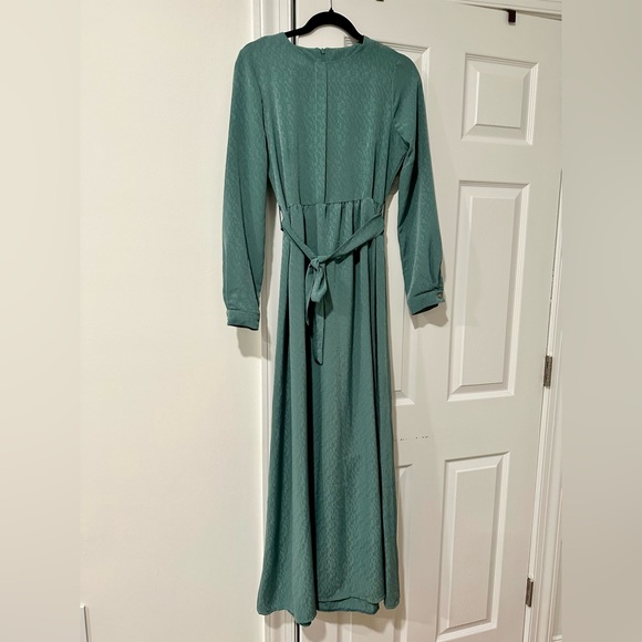 Teal Long Sleeve Maxi Dress - Picture 3 of 5